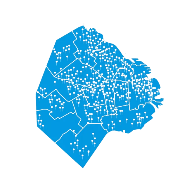Mapa de cobertura de Norgroup en la Ciudad de Buenos Aires